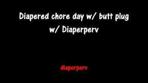 diapered chore day with butt plug as motivation