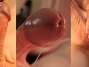 Edging with ASMR sounds, taint throbing, glans pumping with dripping precum