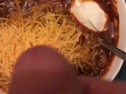 Stroking Over a Bowl of Chili FOOD FETISH