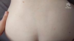 Chubby girl bent over for male POV doggystyle creampie