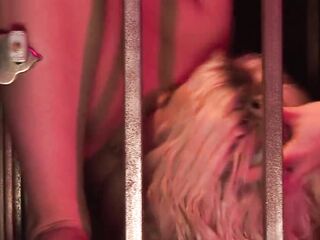 Innoccent golden-haired in the clutches of depraved dudes