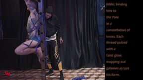 Nicky Bondage Session on the Pole