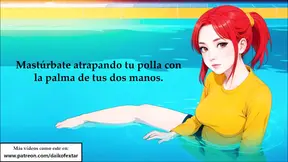 Spanish amateur JOI in the pool