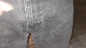 Wet jeans i cant hold my pee whithout touching my dick