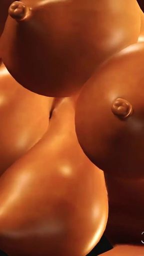 Many boobs and fuck machine! Sexy cuffed brunette gets hard fucked by a big black cock