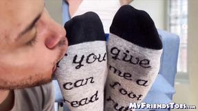 ”Hunky Dev felt happy after getting his feet worshiped by lusty Dan Edwards”