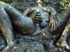 Red Riding Hood masturbates in forest mud