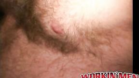 ”Bearded mature bear plays with his thick cock & shoots cum”
