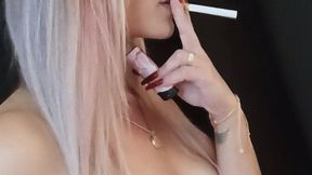 Sexy smoking, watch my tits rise as I'm taking deep drags