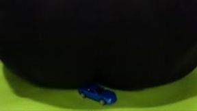 Tiny Human in Blue Car in Trouble