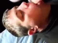 UK truck driver sucks local straight lad