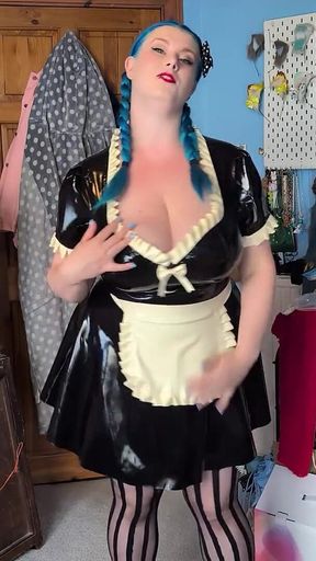 Teased by a Latex Maid - Solo Girl