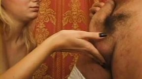 Stunning platinum babe gets dick deep in her anal hole