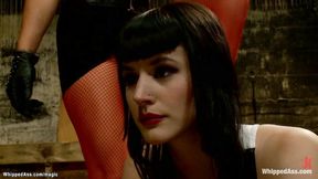 ”Lesbian stringed up from ankles whipped”