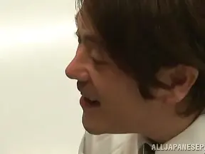 Japanese Secretary Pleasures Office Men with Expert Blowjob Skills