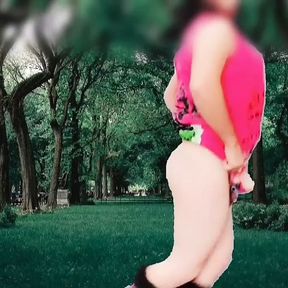 PUBLIC. Sexy ladyboy hot nude dancing in the park