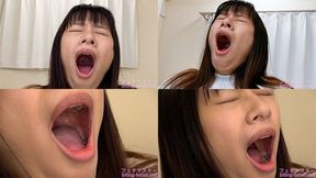 Hana Haruna - CLOSE-UP of Japanese cute girl YAWNING yawn-13 - 1080p