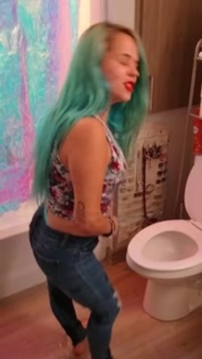 Naughty Wetting Jeans Masterbation