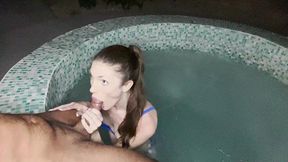 petite brunette trans girl fucked deep in jacuzzi