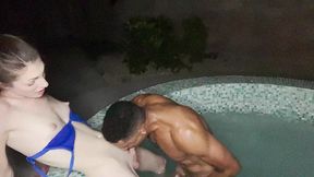 petite brunette trans girl fucked deep in jacuzzi