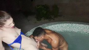 petite brunette trans girl fucked deep in jacuzzi