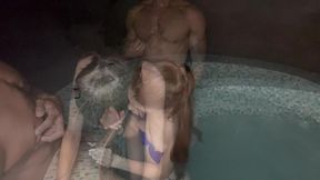 petite brunette trans girl fucked deep in jacuzzi