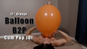 Orange 17 Inch Balloon Blow2Pop Cum Pop JOI - Kylie Jacobs - MP4 1080p HD