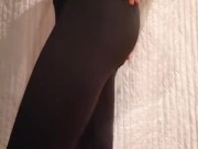 Wearing yoga pants