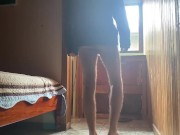 Teasing You in a Rainy Day With Cum in Floor