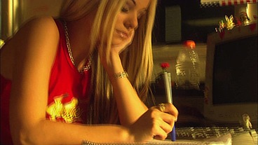 There's a dick for her pussy, one for her mouth, and one for her hand as this little teen...