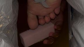 POV from Her Bathroom Trash – Makeup & Foot Filing Above You