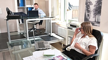 Slutty Secretary Eveline Dellai Enjoys Interracial DP Threesome With Her Bosses GP2901