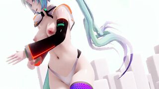 【MMD R-eighteen SEX DANCE】MIKU DANCING EXITED SHOWS HER LONG HOTTIE WHITE ASSホットな女の子[MMD R-18]