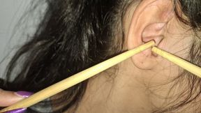 Exciting game by the skinny girl's ear