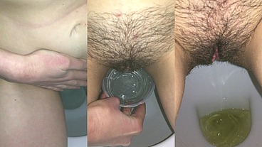 Slender brunette pisses in her panties, in the shower, in dishes, in the toilet. Compilation 7 Pissing