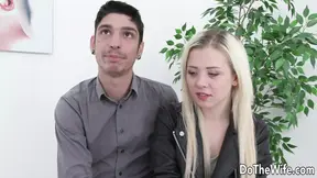 Guy fucks Anna Rey and cums in her mouth while her cuckold watches