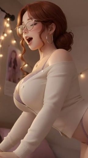 Sensual Lactation ASMR - Whispering Redhead Massages Her Heavy Milky Breasts   Clip 2