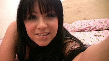 Chloe James has solo sex in fishnet pantyhose