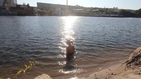 Blonde Babe MissMotivated's Naked River Bath