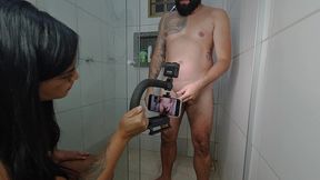 bastidores: minha mulher depilando meu cu - fetiche real