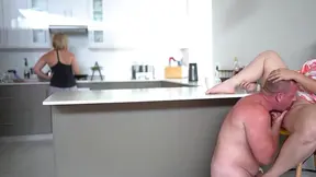 Cheating Husband Fucks Wife's Best Friend While Wife Cooks Dinner - Cum on Hairy Pussy Finish