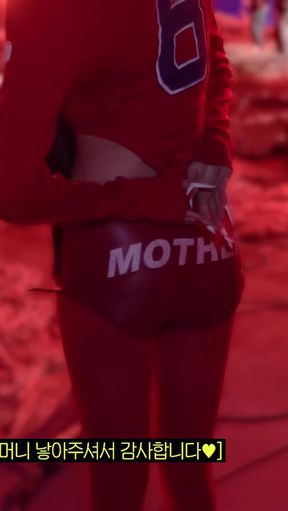 Japanese k-pop fan shows off her cute ass