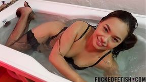 Veronica Fet smiles take a bath sexy Wetlook Release week 42