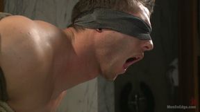 College Jock Gets a Crash Course in Edging While Bound to the Urinals