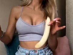 Abby Rao Having Fun With A Banana And A Hot Titty Fuck