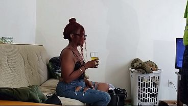 Sexy cougar MILF guzzles glass of piss with a straw