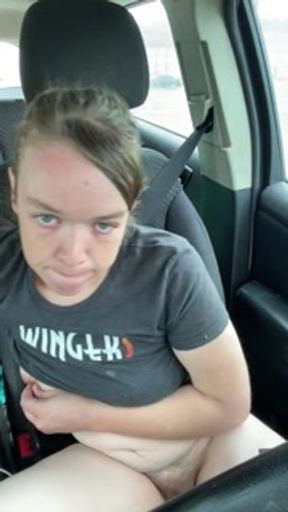 Risky car masturbation