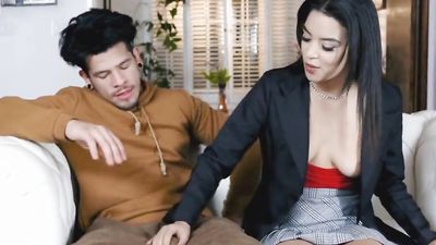Banging ebony neighbor while gf is around