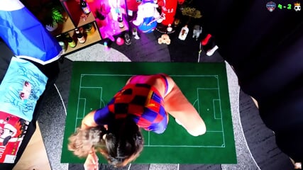 Sweaty Soccer Babe Rides Dildo After Rough Match