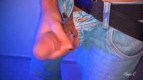 pov you are my voyeur friend and i invite you home to let you watch as i jerk my big cut latino cock until i shoot a big thick cum load - magic c